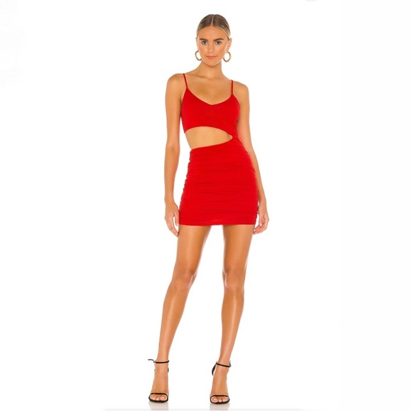 REVOLVE Superdown Darcey Ruched Mini Dress in Red Size XS - Picture 1 of 7